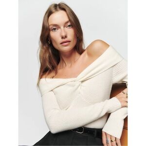 Reformation Natalia Cashmere Twist Front Sweater